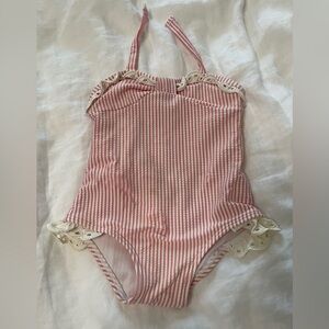 EUC JANIE AND JACK HALTER SEERSUCKER SWIMSUIT 18-24 m